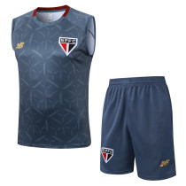 2025-26 Sao Paulo Grey Tank top and shorts suit #D25130