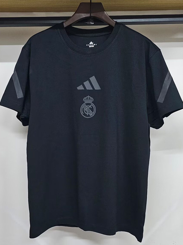 2025-26 RMA Black High Quality Casual T-Shirt #圆领