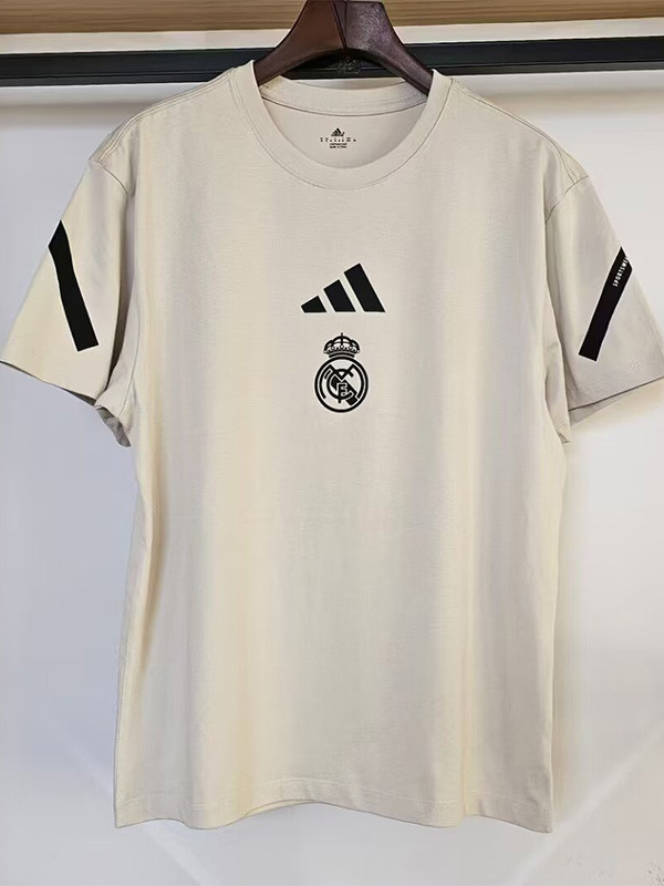 2025-26 RMA Creamy Yellow High Quality Casual T-Shirt #奶黄色