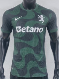 2025-26 Sporting Lisbon Black Green Player Version Soccer Jersey
