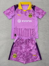 2025-26 Dortmund Pink Goalkeeper Kids Soccer Jersey