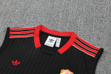 2025-26 Man Utd Black Tank top and shorts suit
