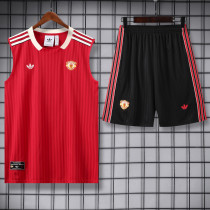 2025-26 Man Utd Red Tank top and shorts suit