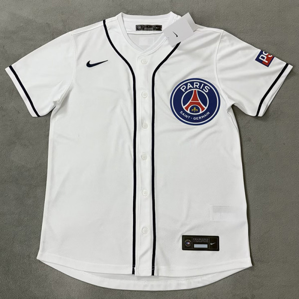 2025-26 PSG White Casual Edition Baseball Jersey