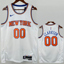 2022-23 KNICKS CLARKSON #00 White Top Quality Hot Pressing NBA Jersey