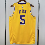 2022-23 Lakers AYTON #5 Yellow Top Quality Hot Pressing NBA Jersey(圆领)