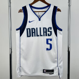 2022-23 Dallas Mavericks RUSSELL #5 White Top Quality Hot Pressing NBA Jersey(V领)