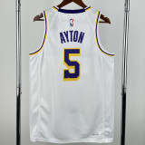 2022-23 Lakers AYTON #5 White Top Quality Hot Pressing NBA Jersey(圆领)