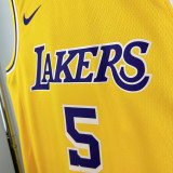 2022-23 Lakers AYTON #5 Yellow Top Quality Hot Pressing NBA Jersey(圆领)