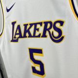 2022-23 Lakers AYTON #5 White Top Quality Hot Pressing NBA Jersey(圆领)