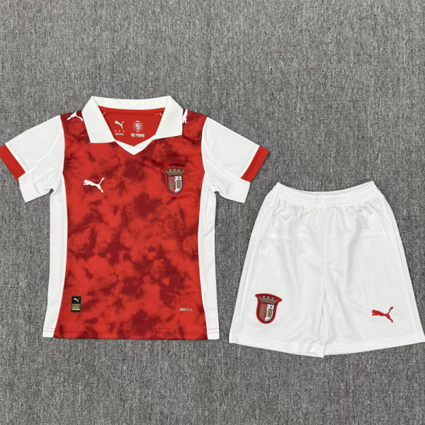 2025-26 Braga Home Kids Soccer Jersey