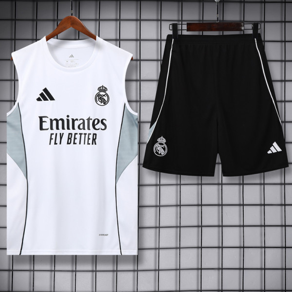 2025-26 RMA White Tank top and shorts suit