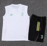 2025-26 JUV White Tank top and shorts suit #D25143