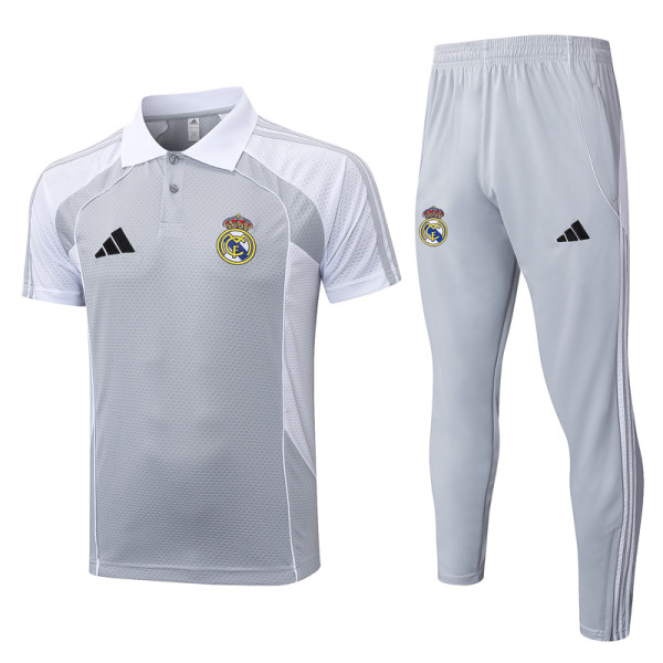 2025-26 RMA Grey white Short shirts and Long trousers Suit #C2557