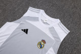 2025-26 RMA Grey white Tank top and shorts suit #D25151