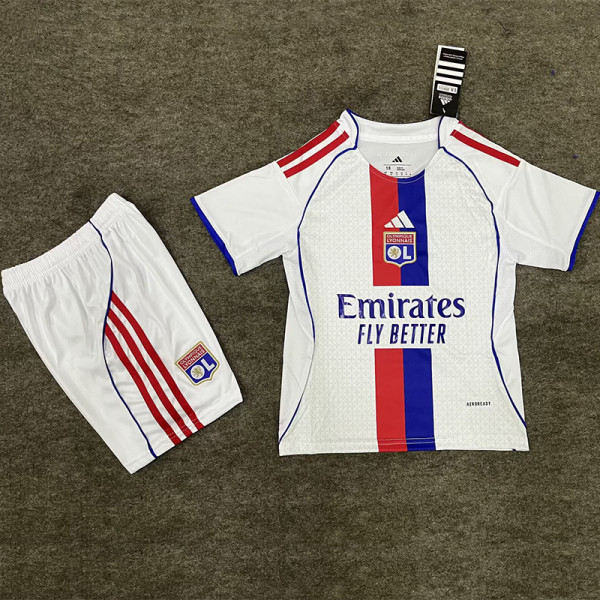 2025-26 Lyon Home Kids Soccer Jersey