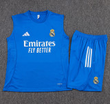 2025-26 RMA Lake blue Tank top and shorts suit #D25144