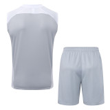 2025-26 RMA Grey white Tank top and shorts suit #D25151
