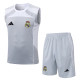 2025-26 RMA Grey white Tank top and shorts suit #D25151