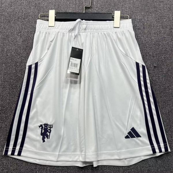 2025-26 Man Utd White Shorts Pants (黑标)