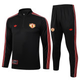 2025-26 Man Utd Black Half Pull Tracksuit #B2506(半拉链)