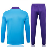 2025-26 RMA Light blue Kids Half Pull Tracksuit #E2519(童装)(半拉链)