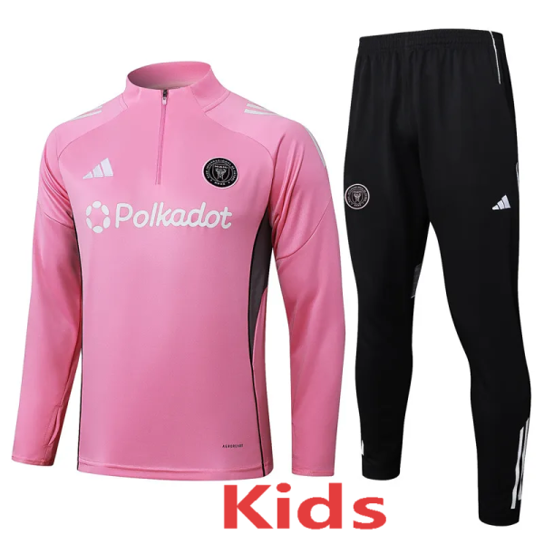 2025-26 Inter Miami Pink Kids Half Pull Tracksuit #E2530(童装)(半拉链)