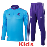 2025-26 RMA Light blue Kids Half Pull Tracksuit #E2519(童装)(半拉链)