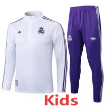 2025-26 RMA White Kids Half Pull Tracksuit #E2517(童装)(半拉链)