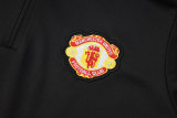 2025-26 Man Utd Black Kids Half Pull Tracksuit #E2509(童装)(半拉链)