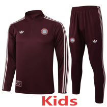 2025-26 Bayern Deep Red Kids Half Pull Tracksuit #E2515(童装)(半拉链)