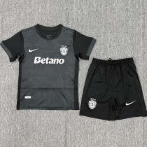 2025-26 Sporting Lisbon Black Kids Soccer Jersey
