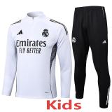 2025-26 RMA White Kids Half Pull Tracksuit #E2508(童装)(半拉链)