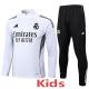 2025-26 RMA White Kids Half Pull Tracksuit #E2508(童装)(半拉链)
