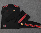 2025-26 Man Utd Black Kids Half Pull Tracksuit #E2509(童装)(半拉链)