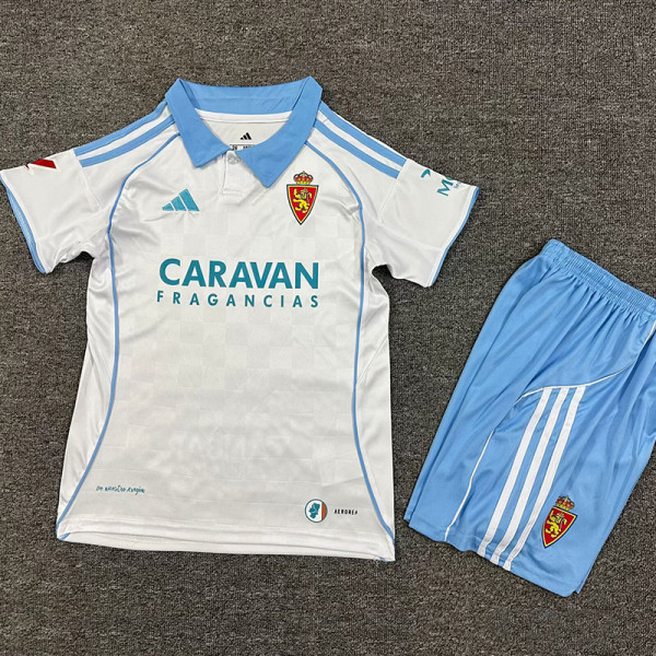 2025-26 Zaragoza Home Kids Soccer Jersey