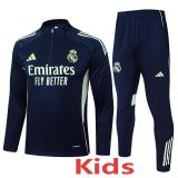 2025-26 RMA  Royal blue Kids Half Pull Tracksuit #E2539(童装)(半拉链)