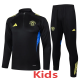 2025-26 Man Utd Black Kids Half Pull Tracksuit #E2554(童装)(半拉链)