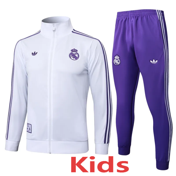 2025-26 RMA White Kids Jacket Tracksuit #E2558(童装)