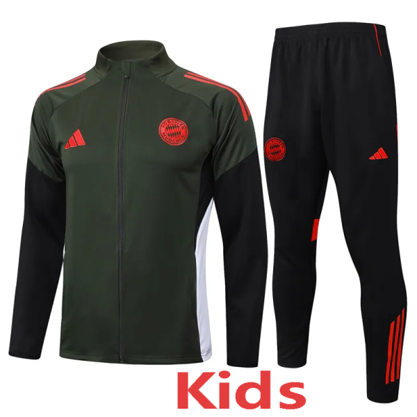2025-26 Bayern Dark green Kids Jacket Tracksuit #E2540(童装)