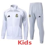 2025-26 RMA White grey Kids Jacket Tracksuit #E25100(童装)
