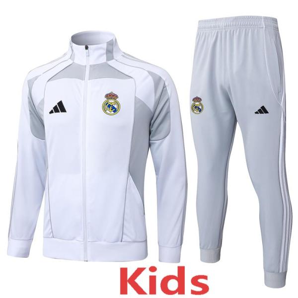 2025-26 RMA White grey Kids Jacket Tracksuit #E25100(童装)