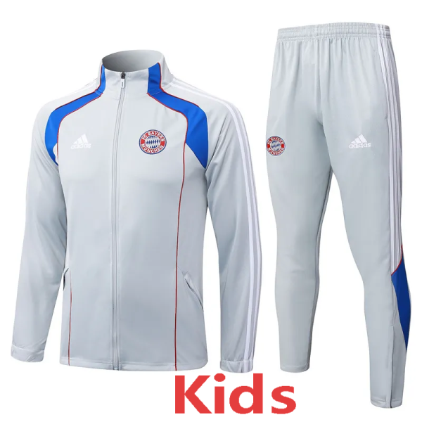 2025-26 Bayern Light gray Kids Jacket Tracksuit #E2586(童装)