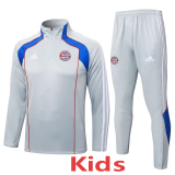 2025-26 Bayern Light gray Kids Half Pull Tracksuit #E2582(童装)(半拉链)