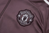 2025-26 Man Utd Grey purple Kids Half Pull Tracksuit #E2589(童装)(半拉链)