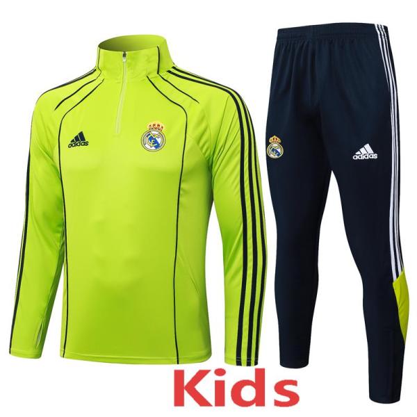 2025-26 RMA Grass green Kids Half Pull Tracksuit #E2574(童装)(半拉链)