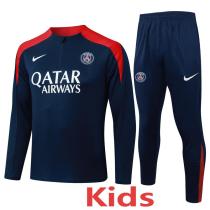 2025-26 PSG Royal blue Kids Half Pull Tracksuit #E2575(童装)(半拉链)