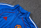2025-26 Man Utd Fancy blue Kids Half Pull Tracksuit #E25102(童装)(半拉链)