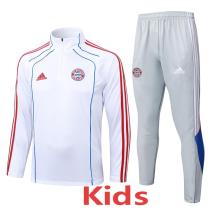 2025-26 Bayern White Kids Half Pull Tracksuit #E25109(童装)(半拉链)