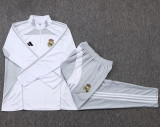 2025-26 RMA White grey Half Pull Tracksuit #B2555(半拉链)